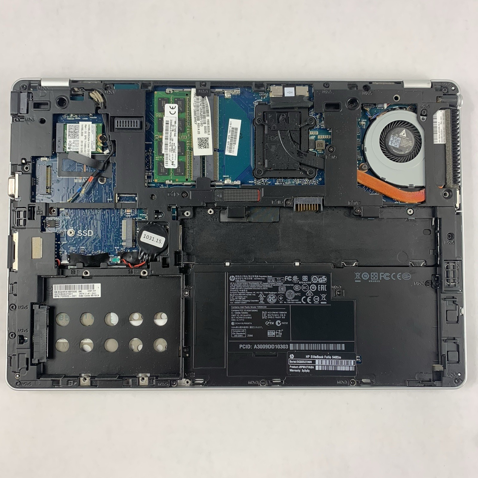 HP EliteBook Folio 9480m i7-4600U 2.1 GHz 8 GB RAM No SSD/OS/AC/Battery10