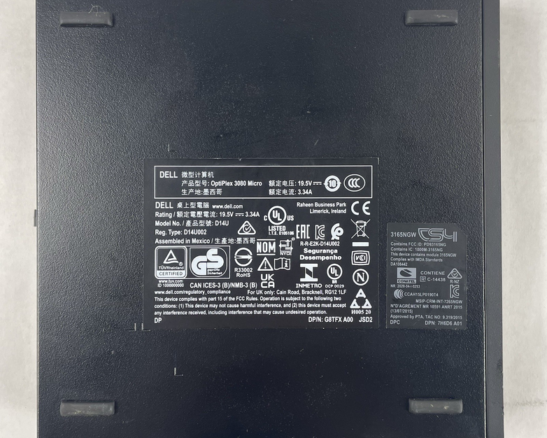 Dell Optiplex 3080 Micro Intel Core i3-10105T 3.00 GHz 16 GB w/AC No SSD/OS