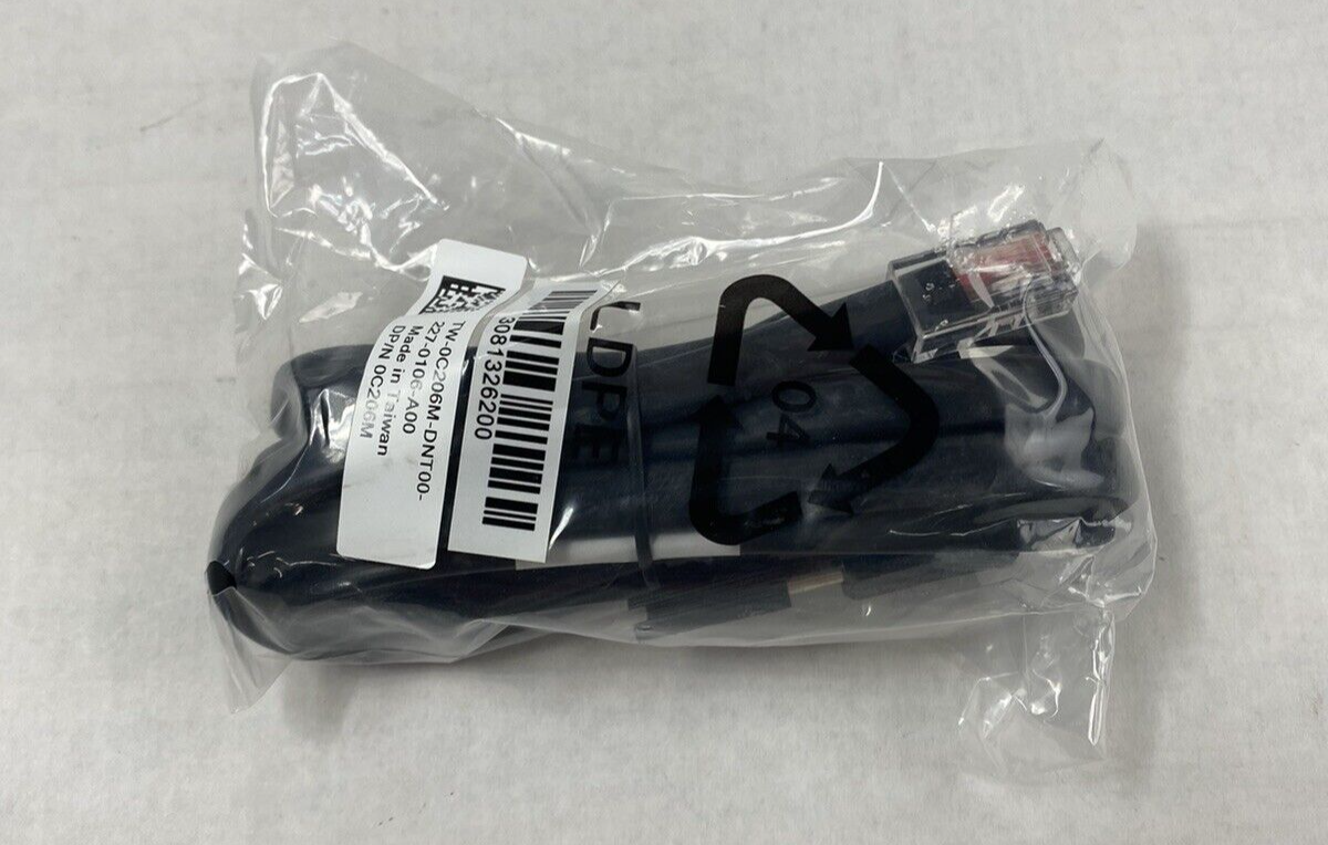 Lot of 5 Dell 0C206M Cat5 RJ-45 To Serial DB-9 Female Switch Console Cable