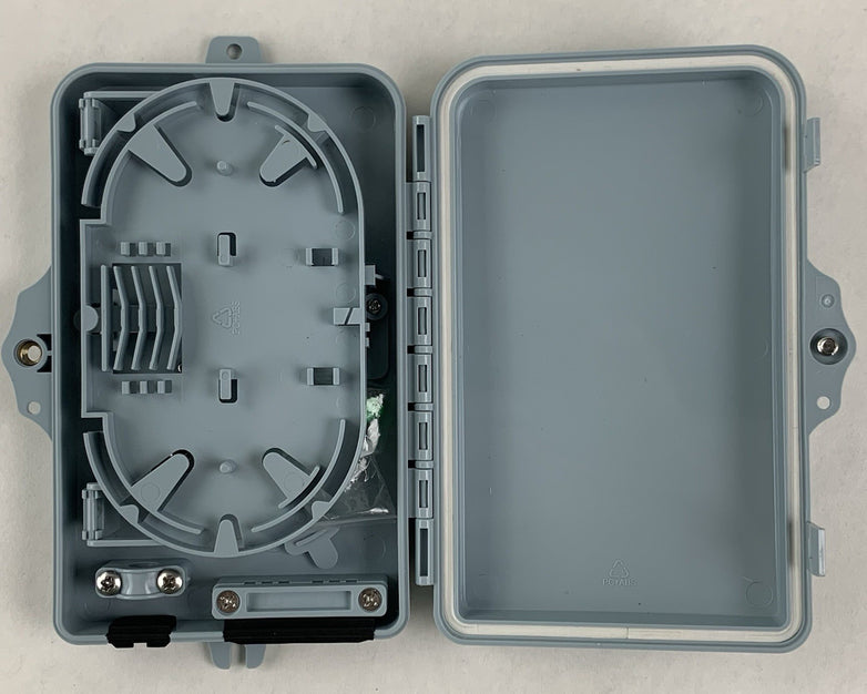Bud Industries FBR-11606 Fiber-Optic Distribution Box Box Opened 7"x4"