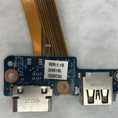 HP EliteBook 850 G3 G4 USB and VGA Interface Board and Ribbon Cable (Lot of 2)