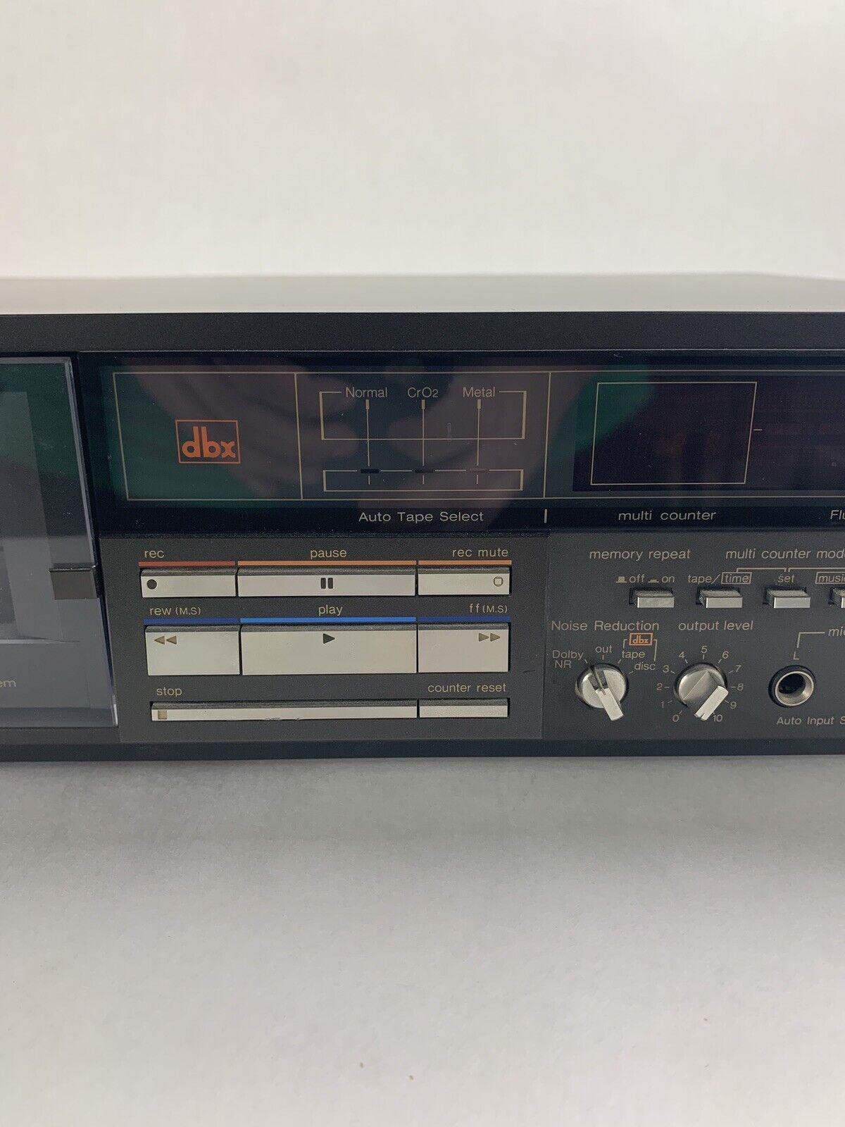 Technics M255X Single Cassette Stereo Deck Bad Control Panel For Parts & Repair