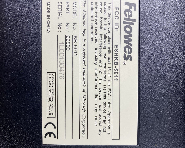 Fellowes 99900 Enhanced 104 Keyboard For Windows 95 - Open Box