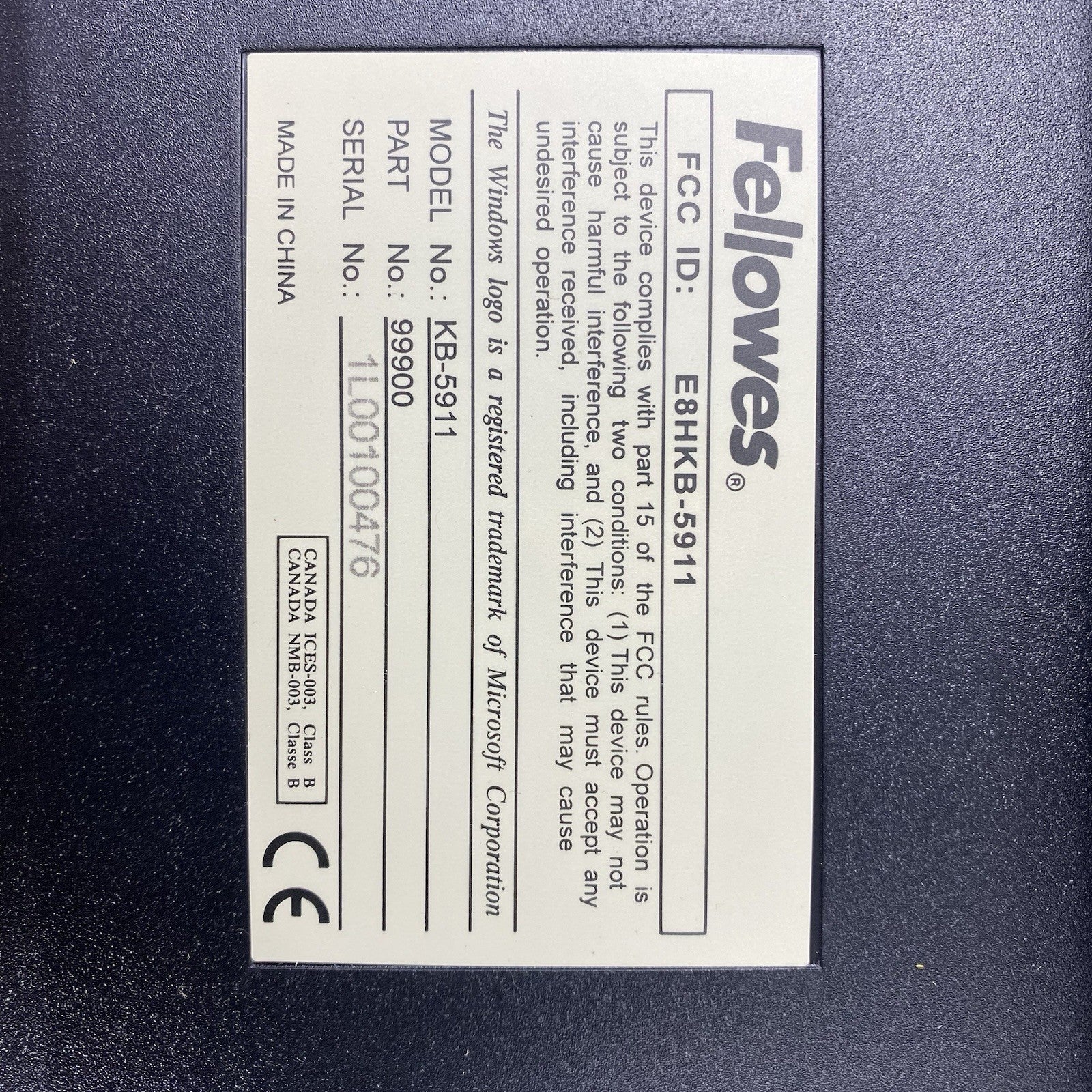 Fellowes 99900 Enhanced 104 Keyboard For Windows 95 - Open Box