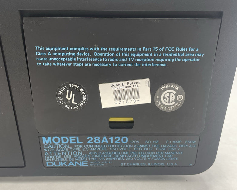 Dukane PRO120 Slide Viewer/ Projector with Audio Tape Sync For Parts Or Repair