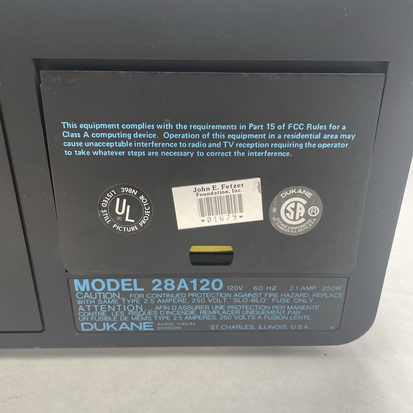 Dukane PRO120 Slide Viewer/ Projector with Audio Tape Sync For Parts Or Repair