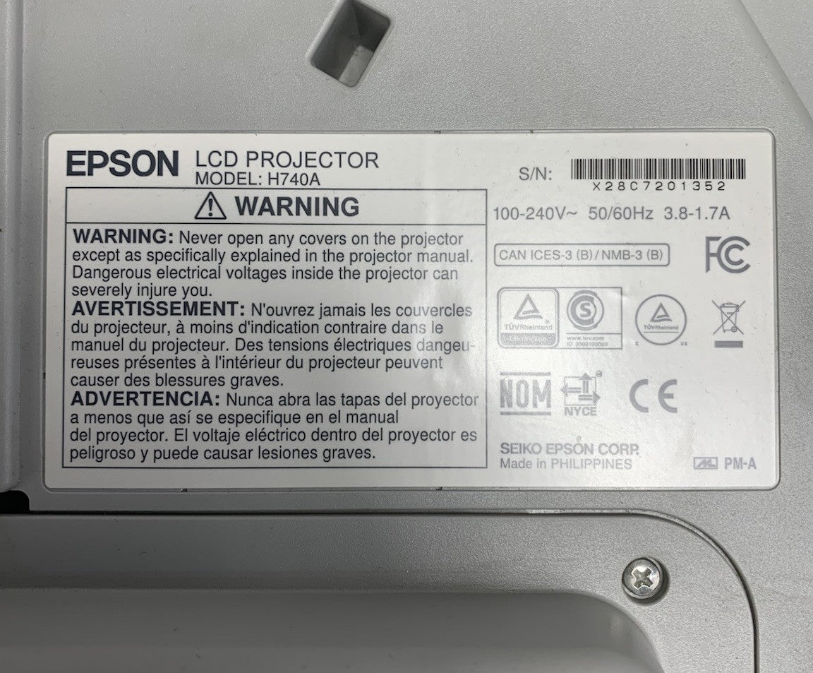 Epson PowerLite 695Wi H740A LCD Lamp Projector 601 Lamp Hours - No Remote7