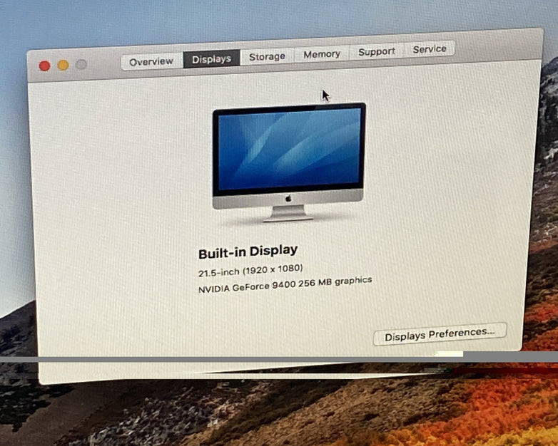 Apple A1311 iMac 21" 2009 3.06GHz Core 2 Duo 8 GB RAM 500GB HDD macOS 10.13.6