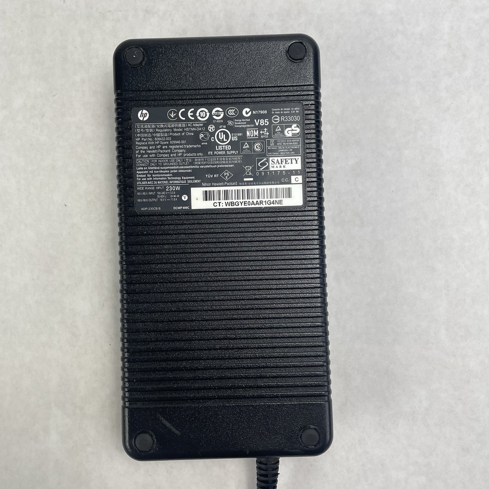 HP HSTNN-DA12 230W AC Power Adapter