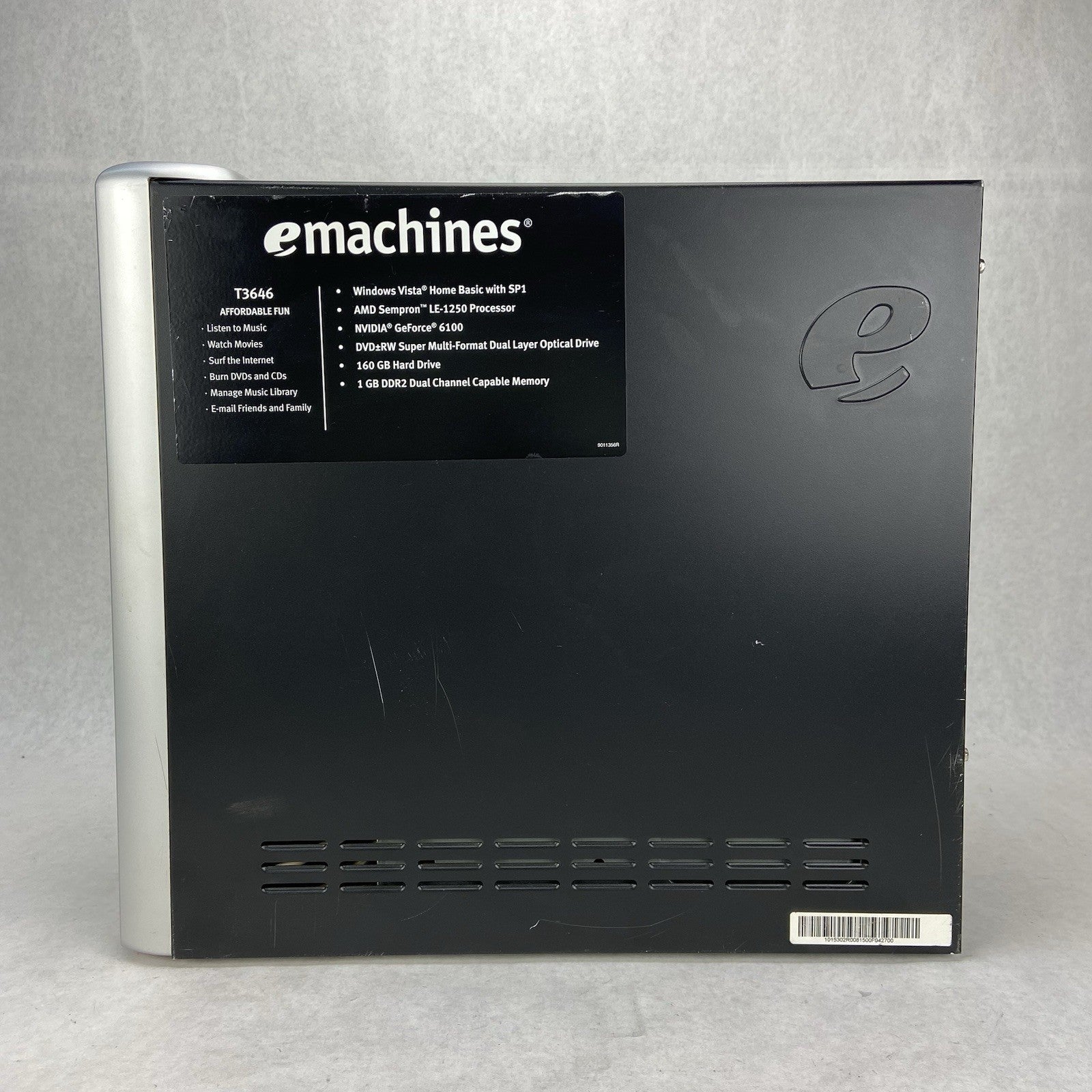 eMachines T3646 MT AMD Sempron LE-1250 2.21GHz 2GB RAM No HDD No OS4
