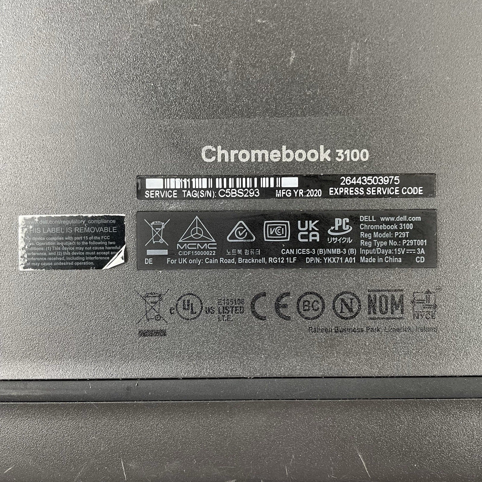 Dell ChromeBook 3100 11.6" Celeron N4020 1.10 GHz 4 GB RAM 16 GB Storage13