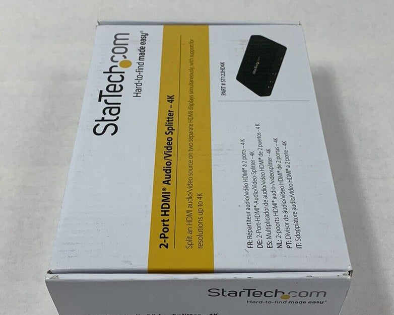 StarTech ST122HD4K 2-Port HDMI Audio Video Splitter 4K