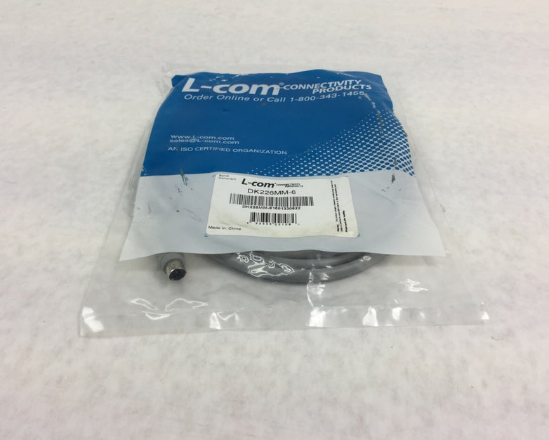 L-Com DK226MM-6 PS/2 Extension Cable Male to Male Gray 6'