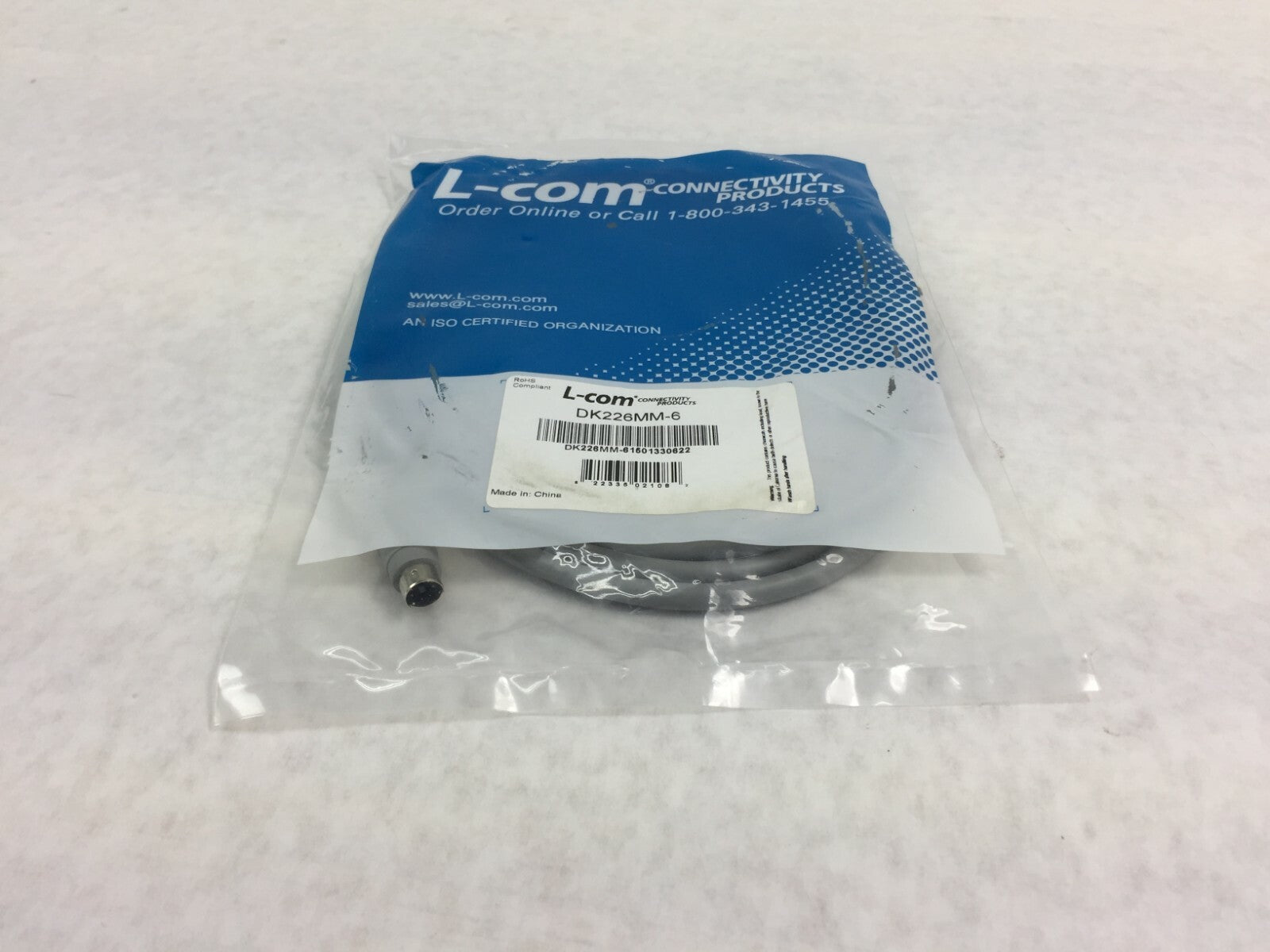 L-Com DK226MM-6 PS/2 Extension Cable Male to Male Gray 6'