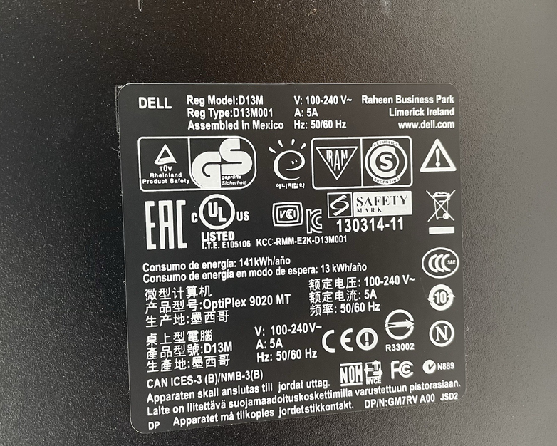 Dell Optiplex 9020 MT i5-4670 3.40 GHz 4 GB RAM No HDD/OS AMD Radeon 4190-C24-A