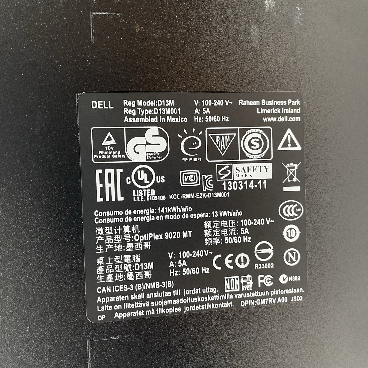 Dell Optiplex 9020 MT i5-4670 3.40 GHz 4 GB RAM No HDD/OS AMD Radeon 4190-C24-A8