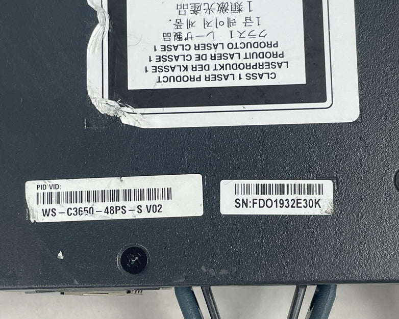Cisco WS-C3650-48PS-S V02 Tested & Reset 1X PSU