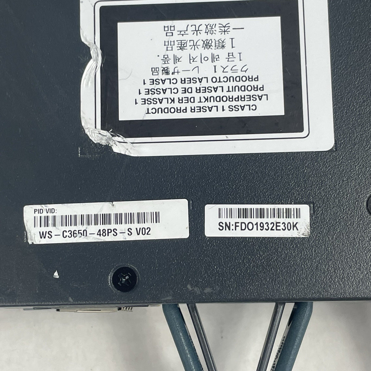 Cisco WS-C3650-48PS-S V02 Tested & Reset 1X PSU12