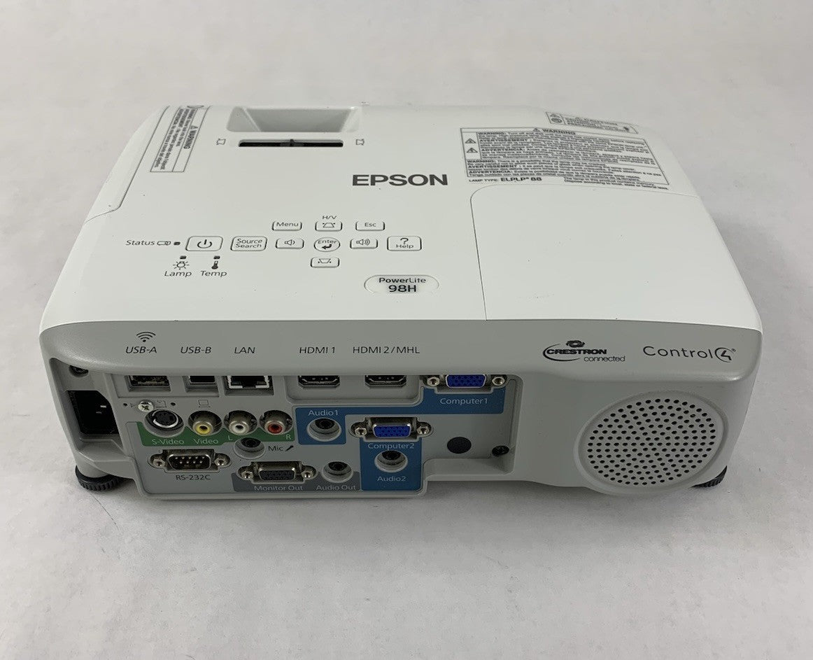 Epson PowerLite 98H H687A LCD Lamp Projector 3399 Lamp Hours - No Remote3