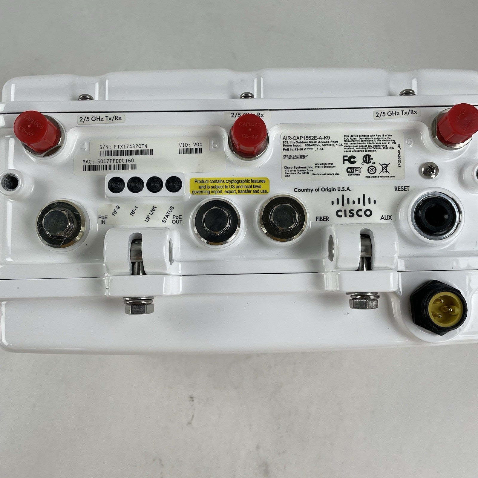 Cisco AIR-CAP1552E-A-K9 Outdoor Mesh Access Point w/ 3 Antennas AIR-ANT2547V-N