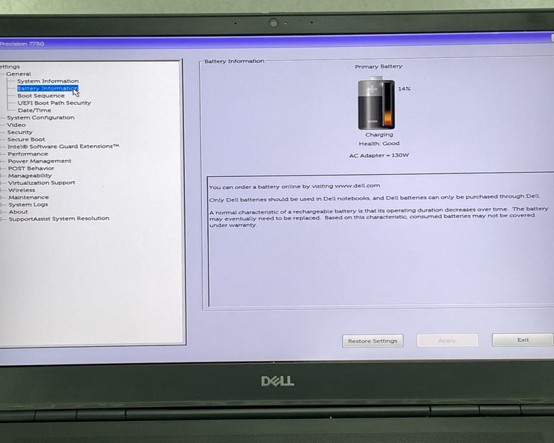 Dell Precision 7750 17.3" Core i7-10850H 2.30 GHz 32GB RAM RTX 4000 No SSD No OS