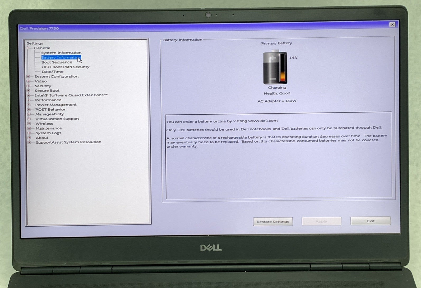 Dell Precision 7750 17.3" Core i7-10850H 2.30 GHz 32GB RAM RTX 4000 No SSD No OS