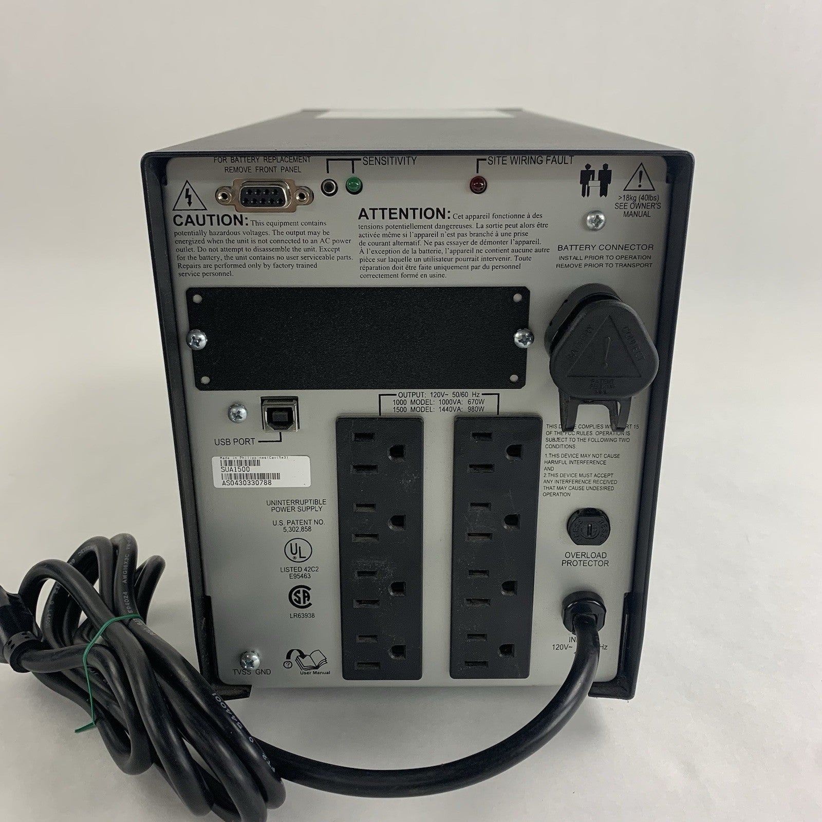 APC SUA1500 Tower UPS 1500VA 120V Tested No Batteries3