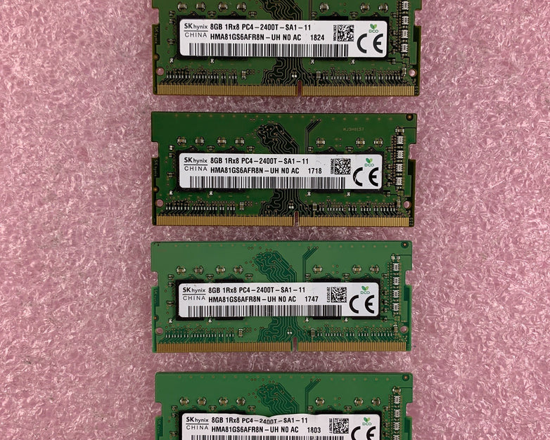 SK Hynix 8 GB HMA81GS6AFR8N-UH PC4 DDR4-2400 Laptop Ram Memory Lot of 4