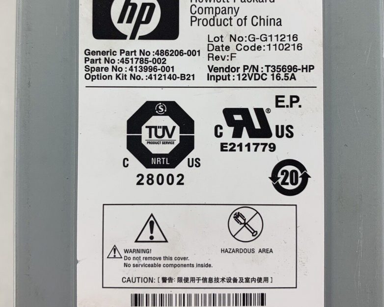 HP 486206-001 413996-001 12VDC 16A Blade Center Fans For C7000 Lot of 2x Tested