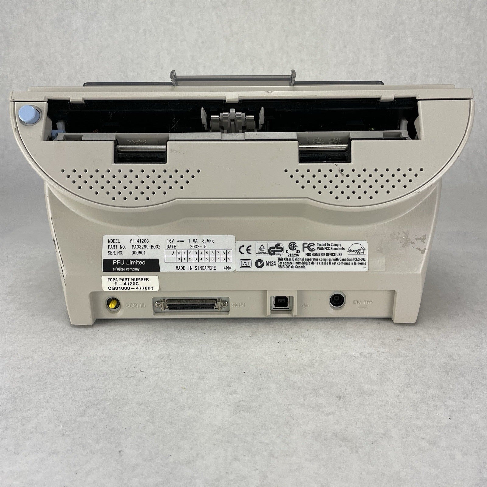 Fujitsu fi-4120c2 Color Duplex Document Scanner Untested Parts or Repair