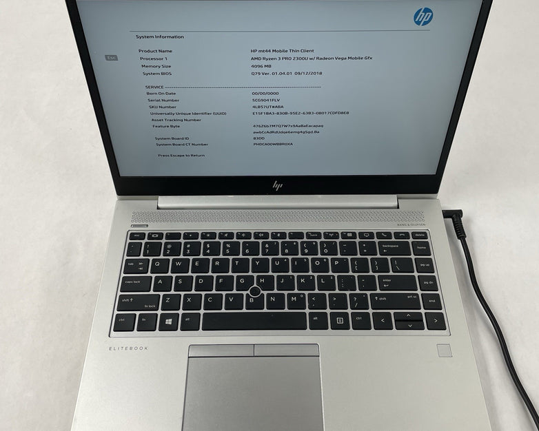 HP mt44 14" Ryzen 3 Pro 2300U 2.00 GHz 4 GB RAM No SSD/OS/AC