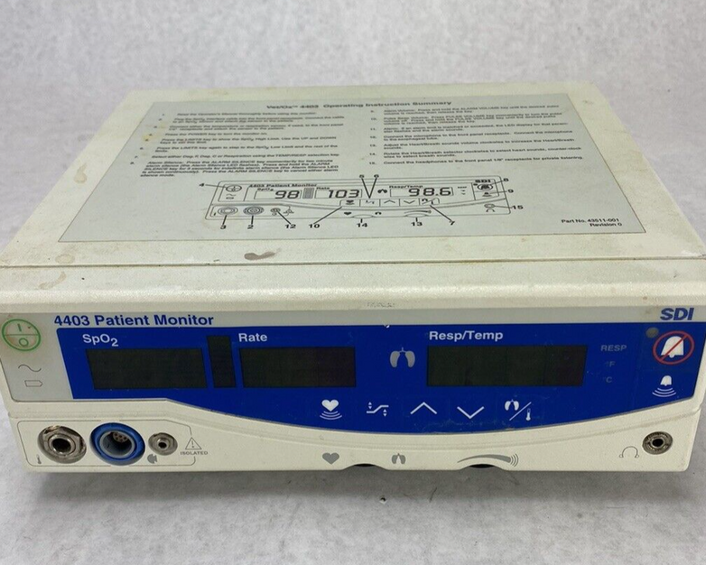SDI Vet/Ox 4403 Patient Monitor Part No. 92000-001 No Power Supply Untested