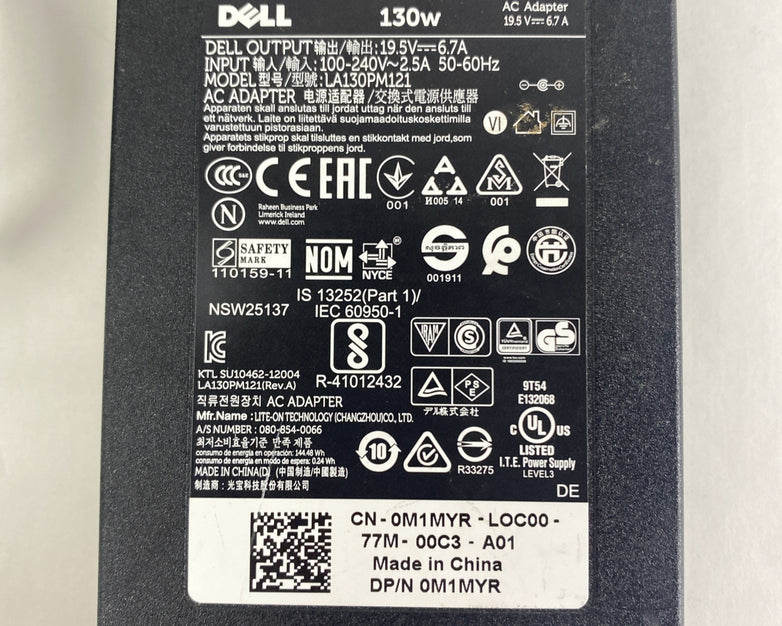 Dell LA130PM121 AC Adapter Small Barrel Lot of 8 Power With Power Cord
