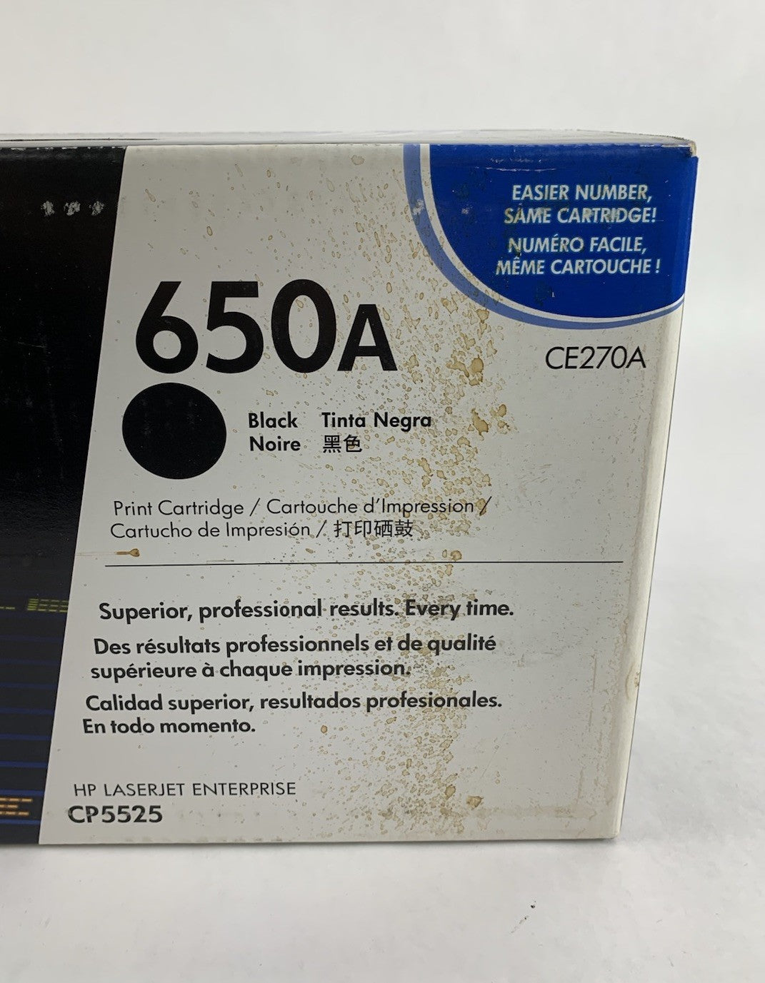 HP LaserJet 650A CE270A Black Toner Cartridge Exp: Feb 20152