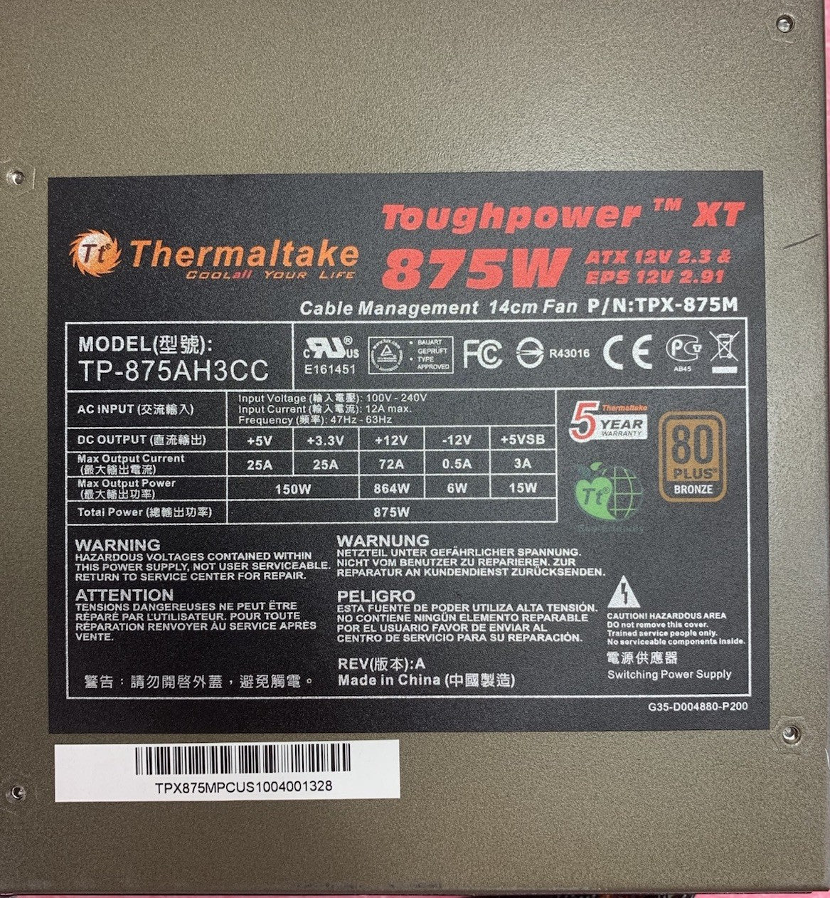 Thermaltake Toughpower XT TP-875AH3CC 875W Modular Power Supply5