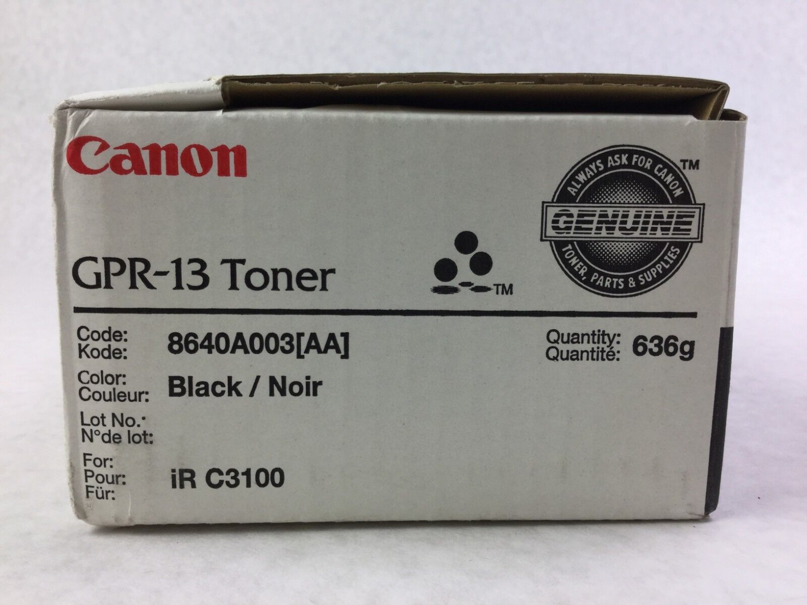Genuine Canon GPR-13 Black  iR C3100 Toner