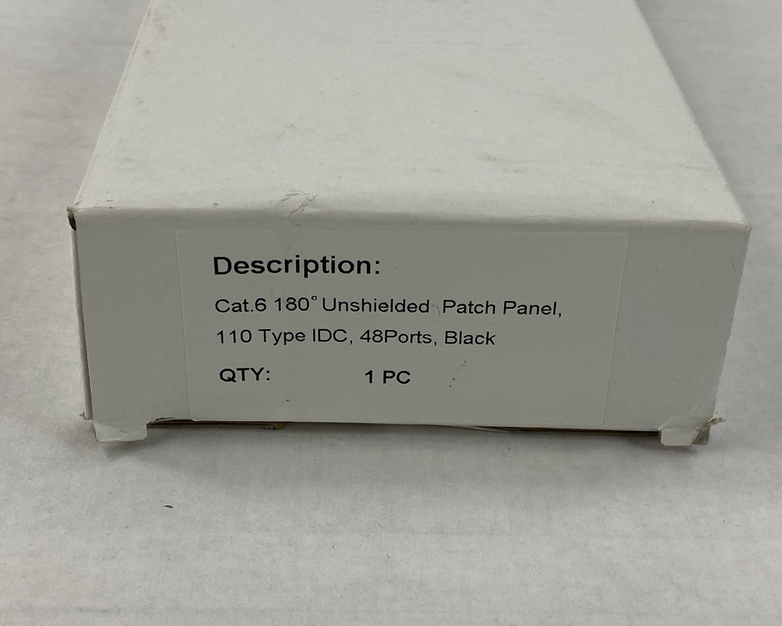 Cat 6 180° Unshielded Patch Panel, 110 Type IDC with 48 Ports