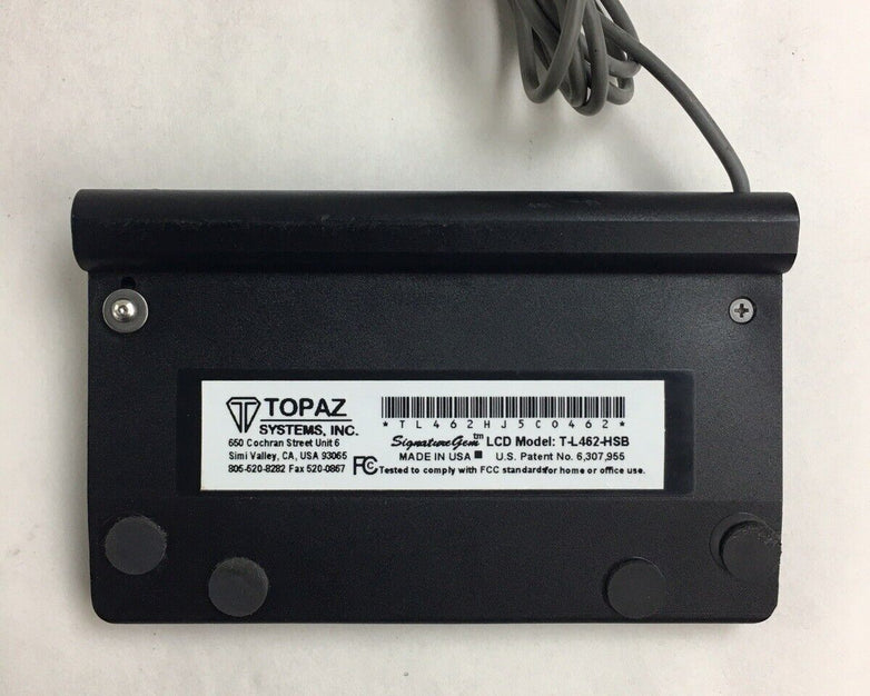 Topaz Signature Pad T-L462-HSB Tested No Stylus
