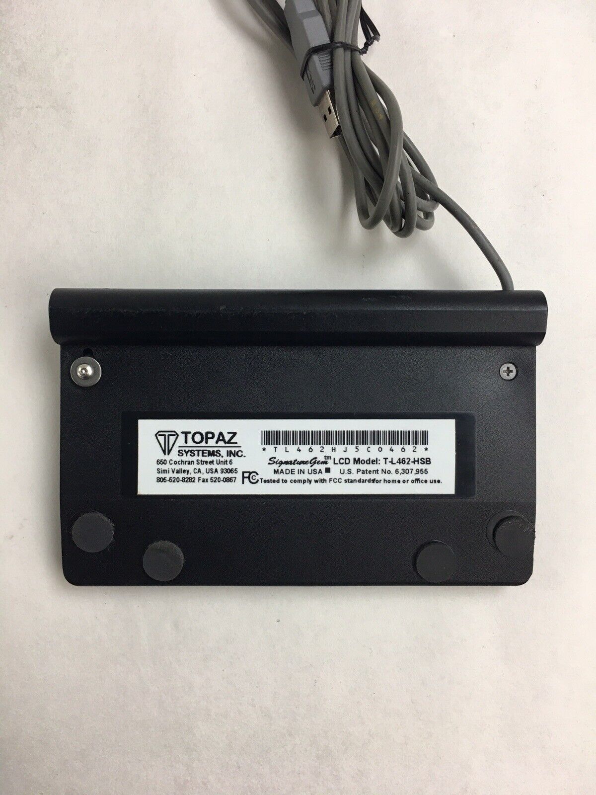 Topaz Signature Pad T-L462-HSB Tested No Stylus
