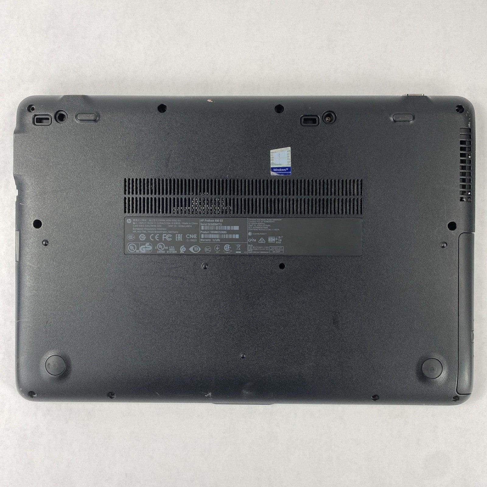 HP ProBook 650 G3 Intel Core i5-7200U 2.50 GHz 8 GB RAM 15.6" No HDD No OS