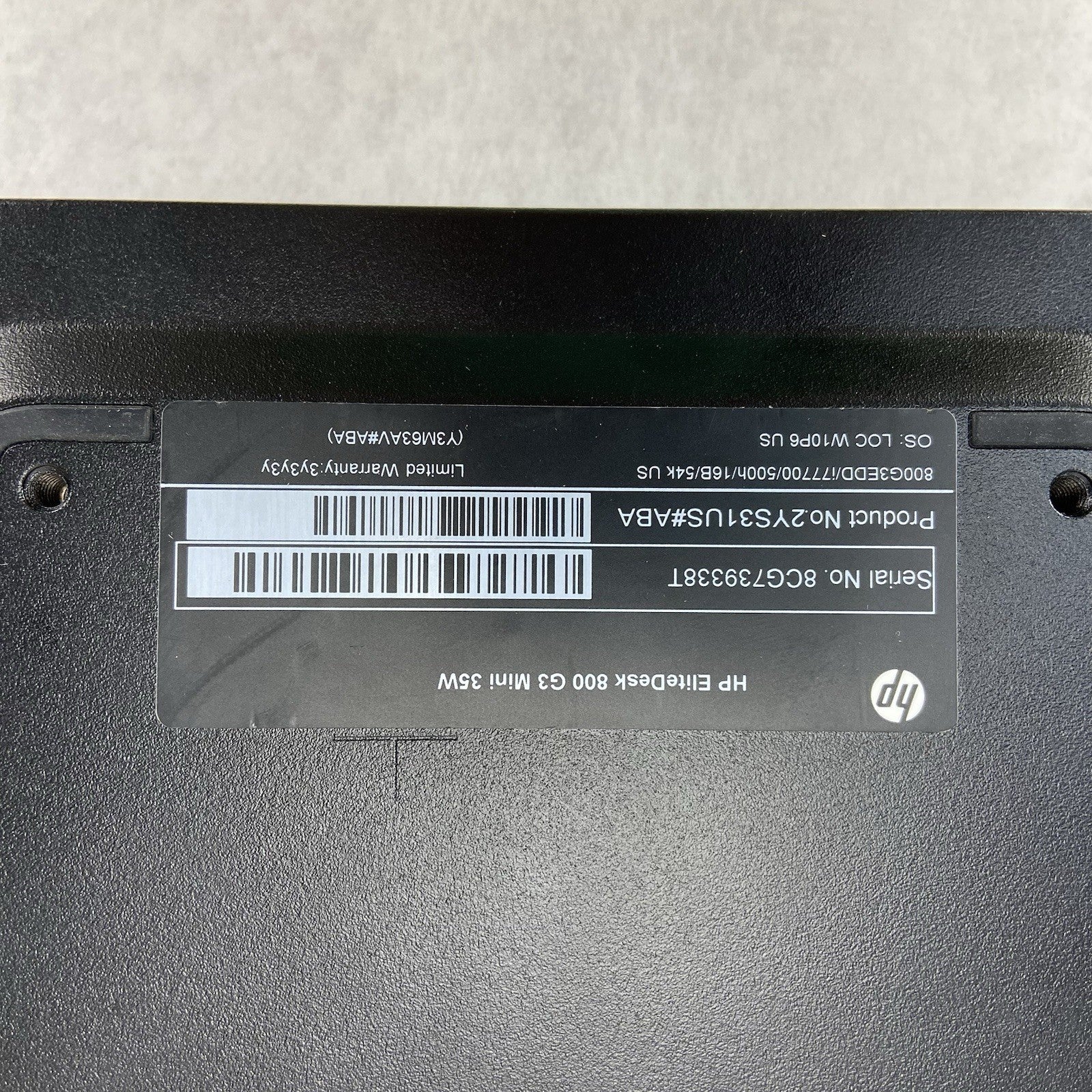 HP EliteDesk 800 G3 Micro Intel Core i7-7700T 2.4GHz 16GB RAM No HDDOSAC4