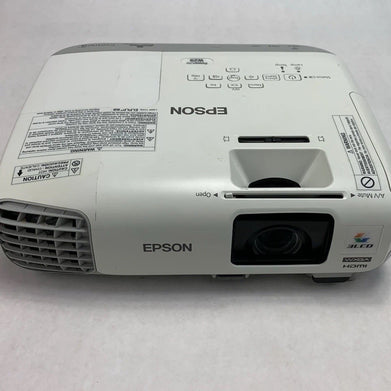 Epson PowerLite W29 H690A LCD Lamp Projector 1075 Hours - No Remote Broken Cover