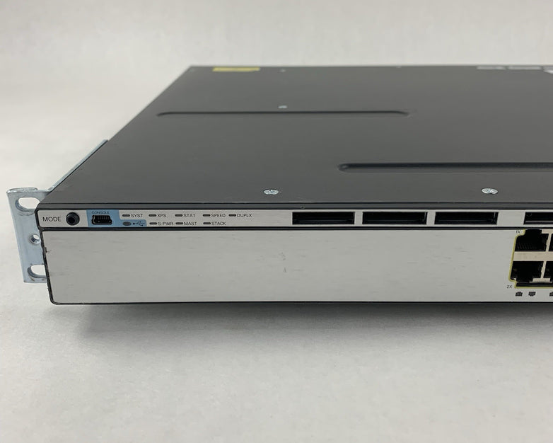 Cisco WS-C3750X-24T-S V02 24-Port Gigabit Ethernet Switch Tested Reset