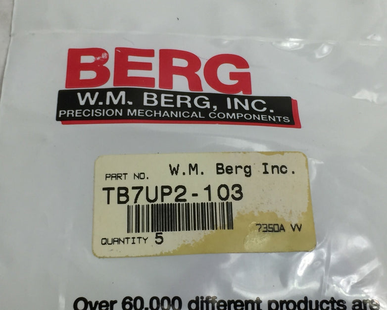W.M. Berg O-Ring TB7UP2-103  Factory Sealed Package of 5  NOS