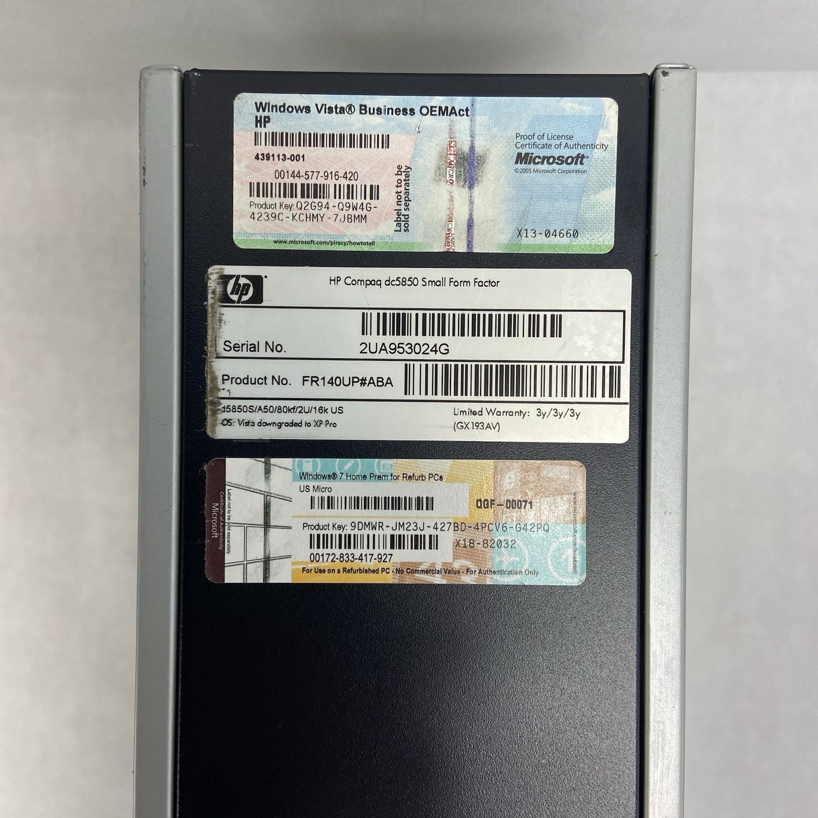 HP Compaq dc5850 SFF AMD Athlon 500B 2.6GHz 2GB RAM No HDD No OS3