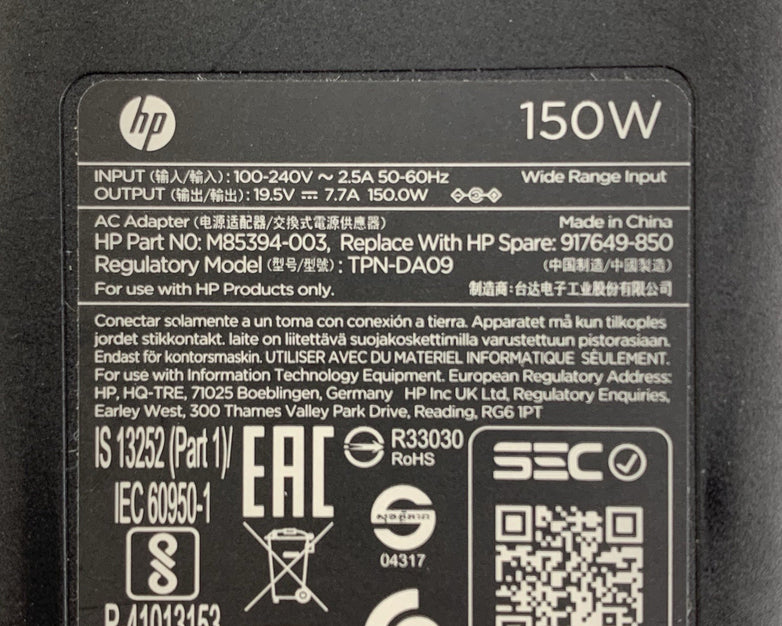 HP TPN-DA09 150W AC Adaptor