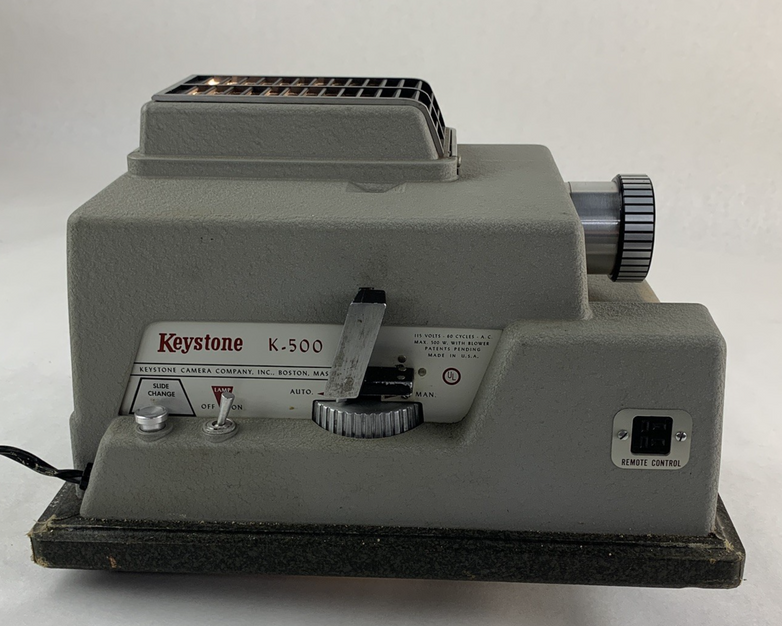 Keystone K-500 Deluxe Automatic Slide Projector Tested W/ Bulb and Cover