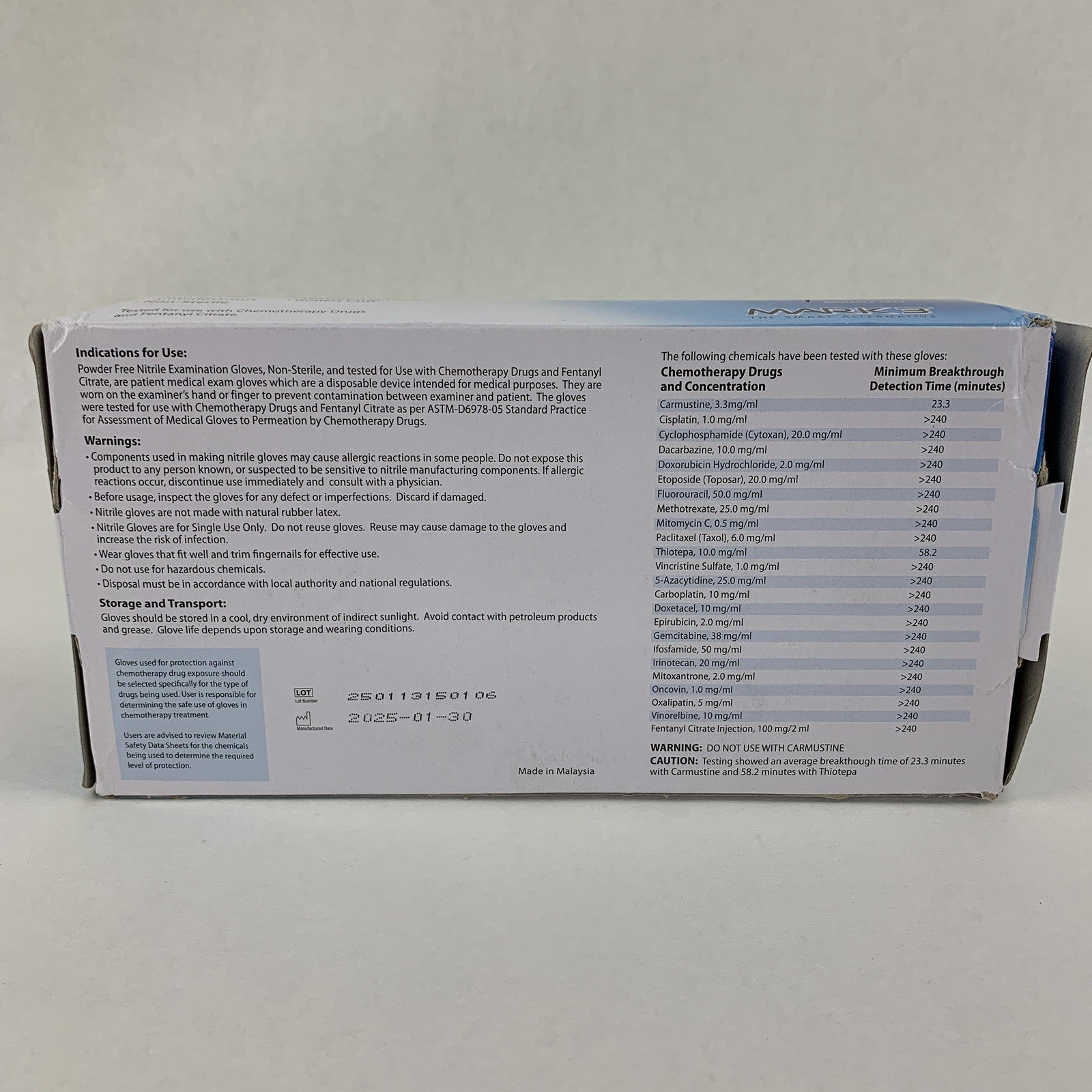 SurgiCare Plus Nitrile Exam Gloves Blue 200 Count Large  MARK3 1933 New