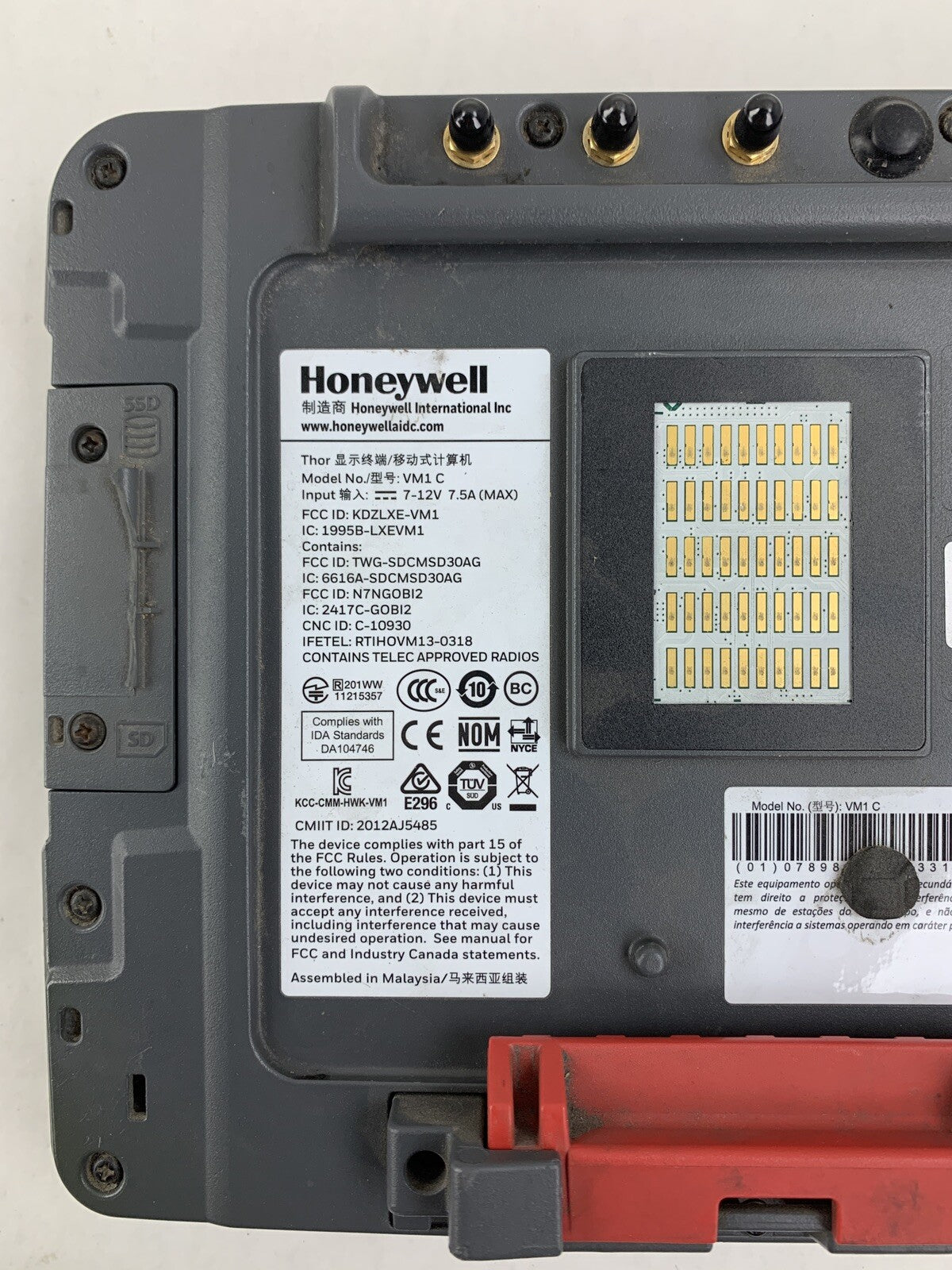 Honeywell Thor VM1C Mount Computer Bad Power Port Dock No OS No Flash Lot of 2
