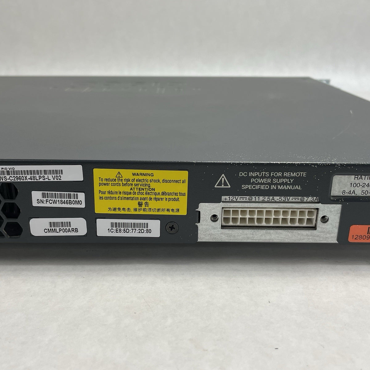 Cisco WS-C2960X-48LPS-L V04 48 Port Ethernet Gigabit PoE+ Switch Tested & Reset7